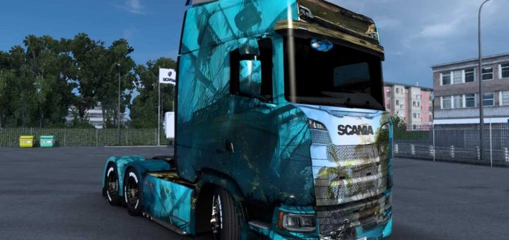 Scania Rjl Ex Hanstholm Transport Kontenerowy Skin Pack Ets