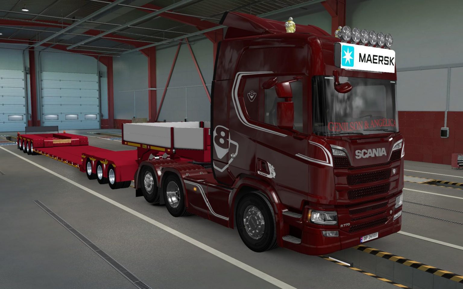 DUŻY LIGHTBOX SCANIA R I S 2016 MAERSK BIAŁY 1.39 ETS2 ...