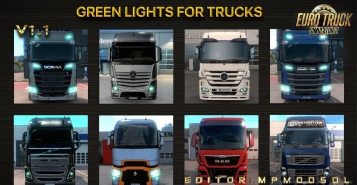 Green Lights For Trucks Mod v1.1 dla ETS2 Multiplayer 1.39