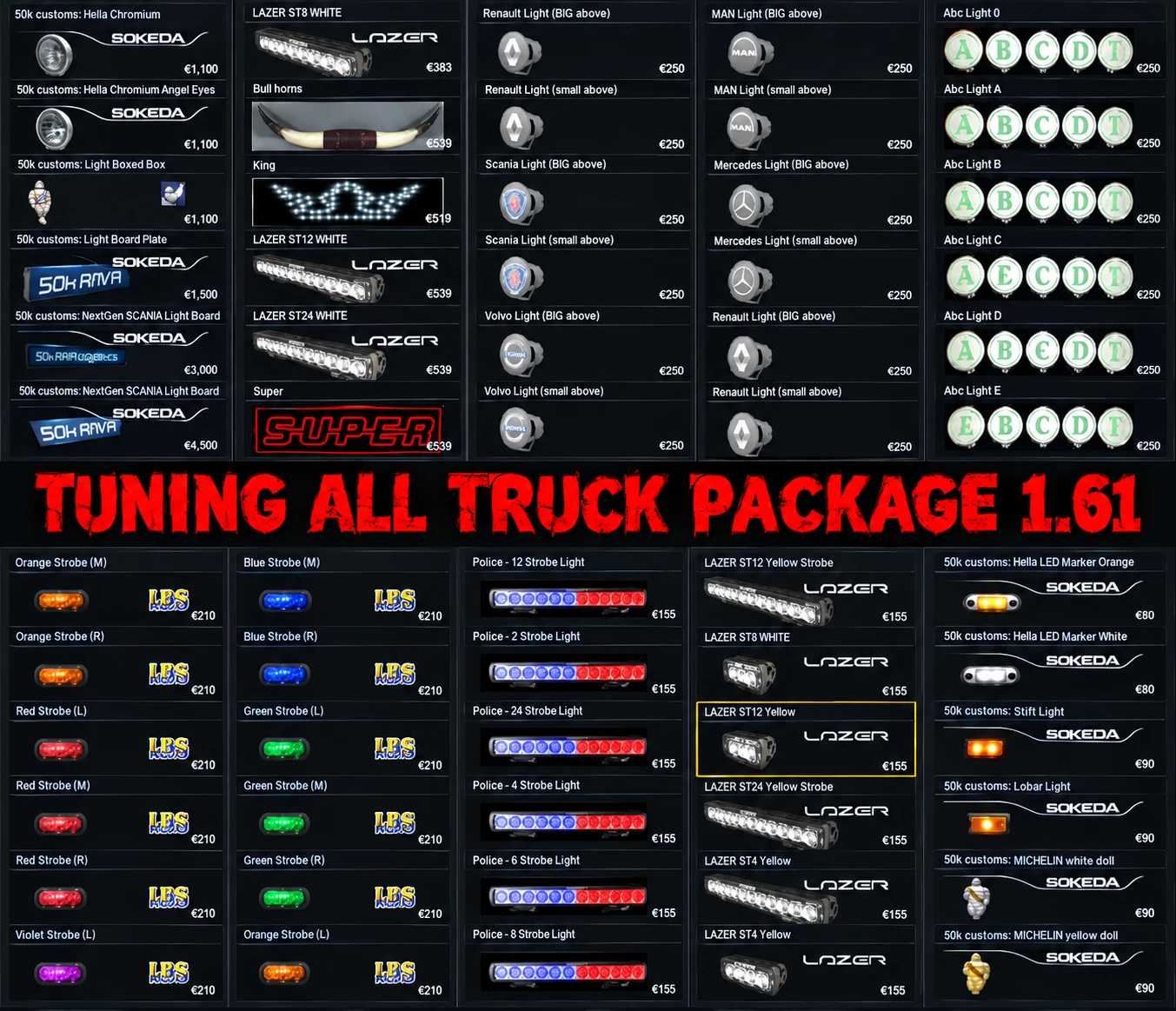 Pakiet tuningowy All Truck v1.61 ETS2 thumbnail 2