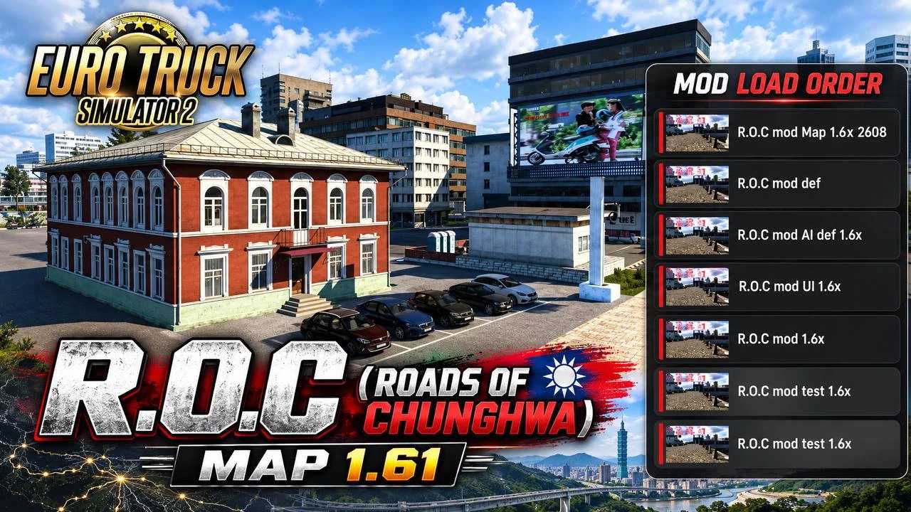 Mapa ROC (Drogi Chunghwa) 1.61 ETS2
