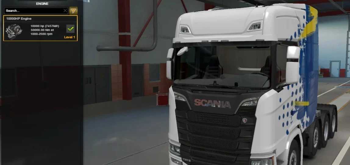 Silnik 10000 KM do wszystkich ciężarówek v3.0 ETS2