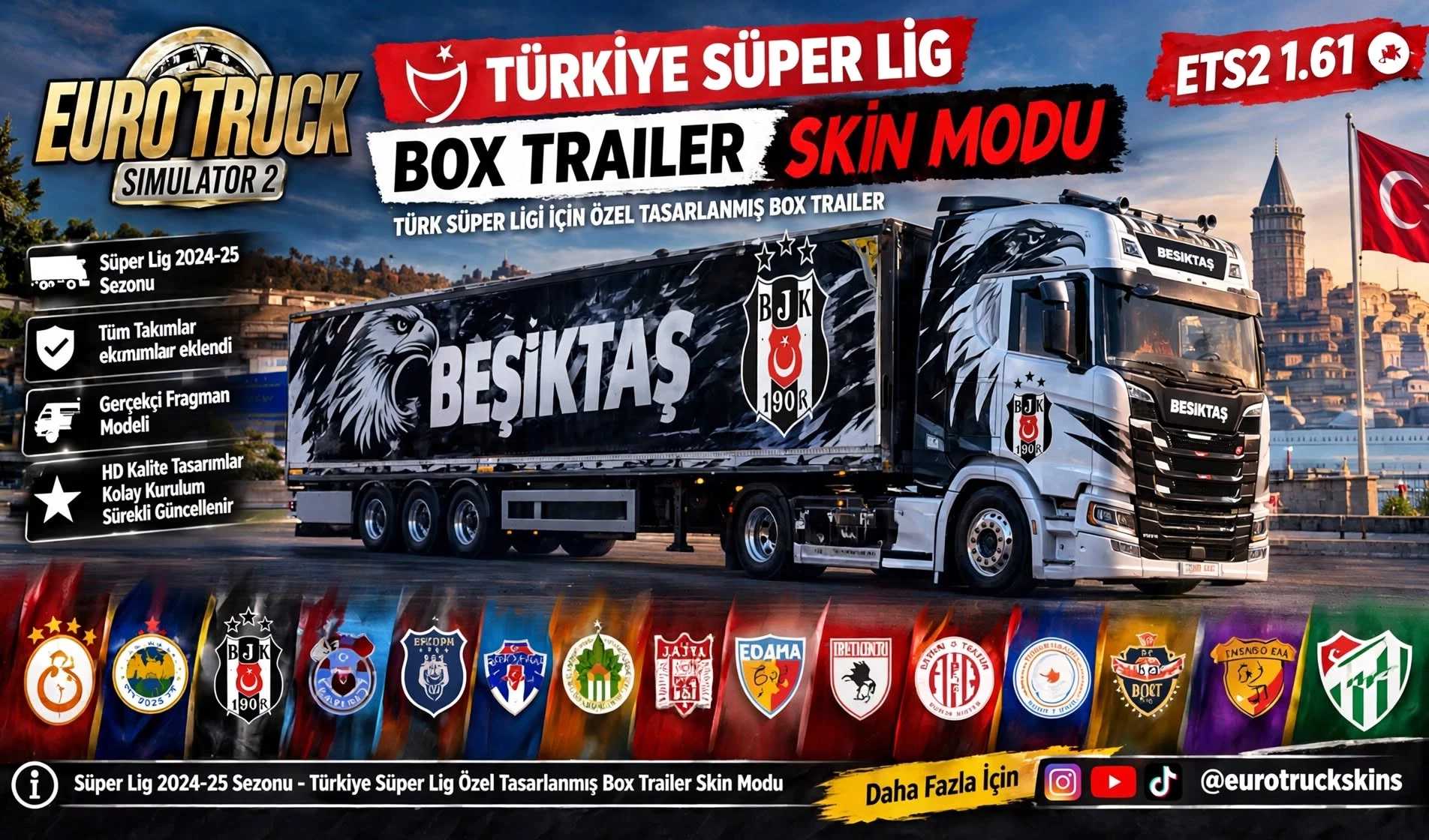 Skórka zwiastuna tureckich drużyn Süper Lig v1.0 ETS2