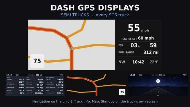 Wyświetlacze GPS do ciężarówek z naczepą w wersji 1.0 ATS